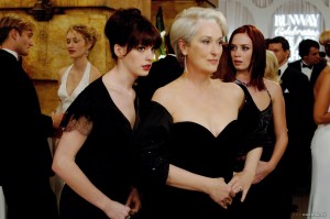 The Devil Wears Prada movie scene with Anne Hathaway and Meryl Streep